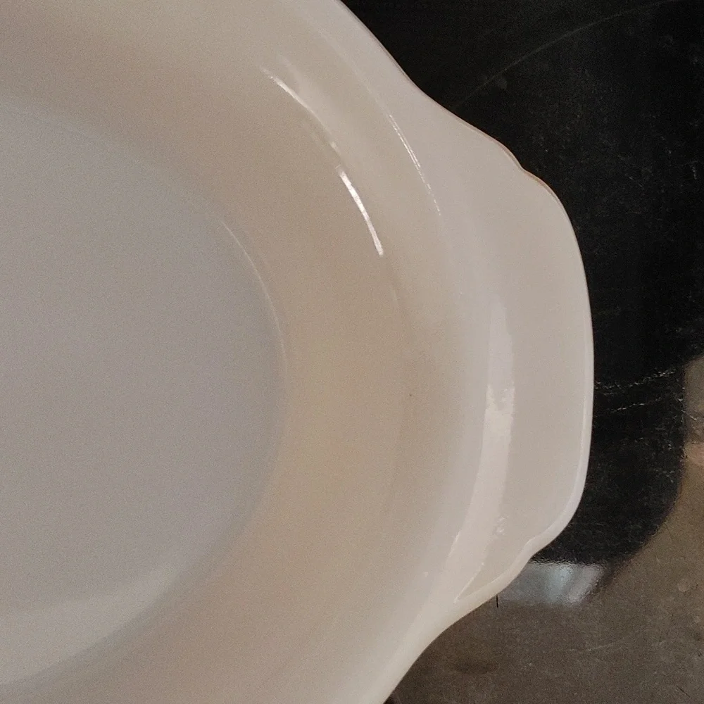 468 FIRE KING Peach Lustre Divided Oval Baking Casserole Dish